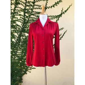 1960 red stretch polyester SEARS blouse